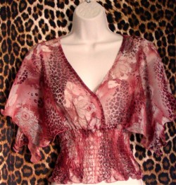 Hot Little Shades of Rust Top Blouse Size: S
