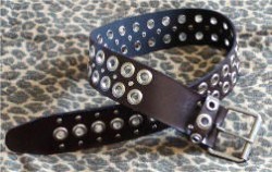 Pre-Owned Brown Silver Studded Belt