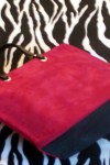 Pre-Owned Red Faux Suede Handbag With Black Handles