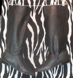 Vintage Slouch Black Leather Boots