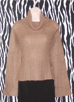 Camel Cowl Neck Sweater